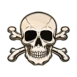Autocollant Tête de Mort Skull Pirates - 5 tailles au choix !