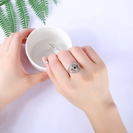 Vue Portée Bagues pour femmes Oeil d'Horus cristal Strass !