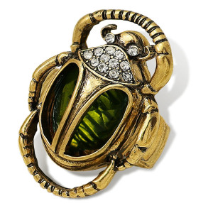Bague vintage avec pierre pour homme scarabée égyptien Couleur Or