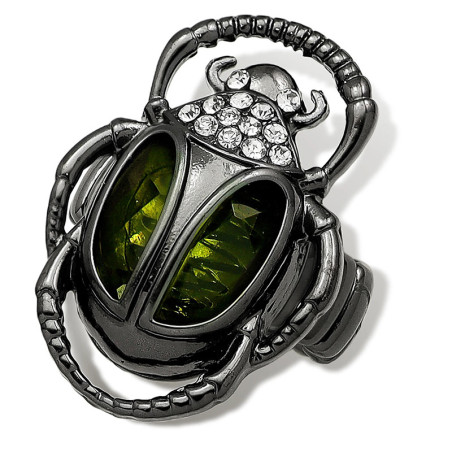 Bague vintage avec pierre pour homme scarabée égyptien Couleur Noir