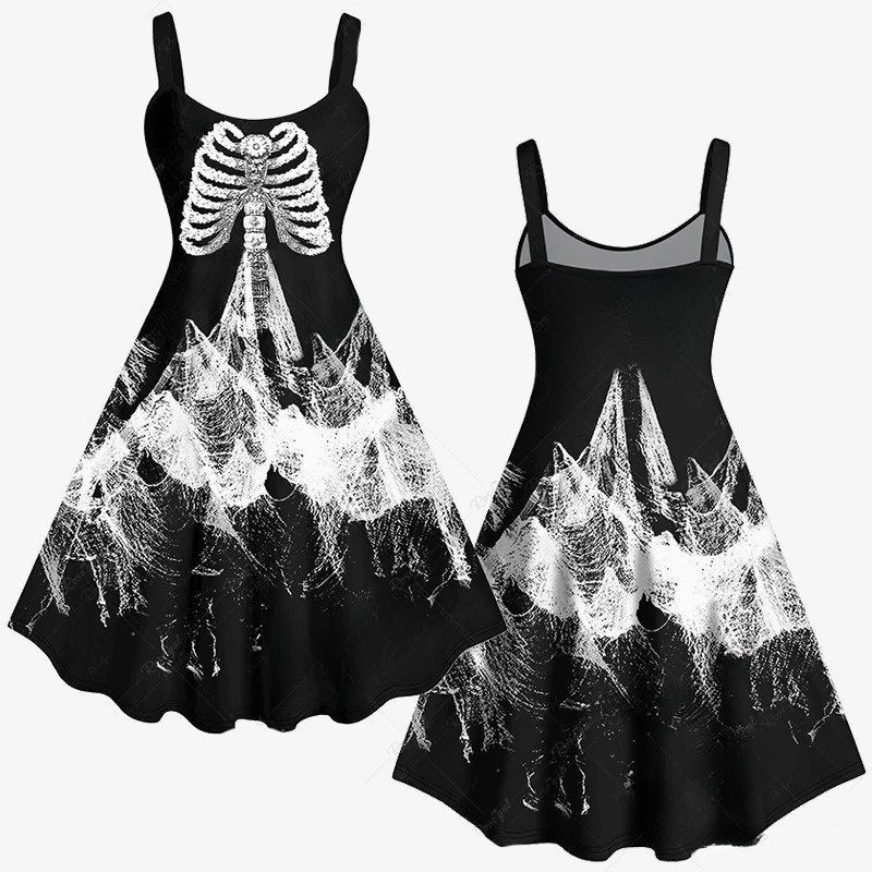 Robe Tête de Mort Gothique 'Sombre Réverbération'
