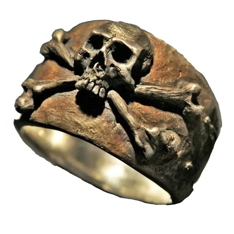Détails de la Bague Tête de Mort Pirate - Gardien des Abysses