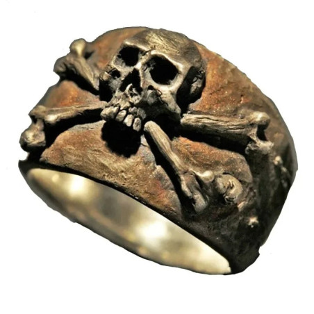 Détails de la Bague Tête de Mort Pirate - Gardien des Abysses