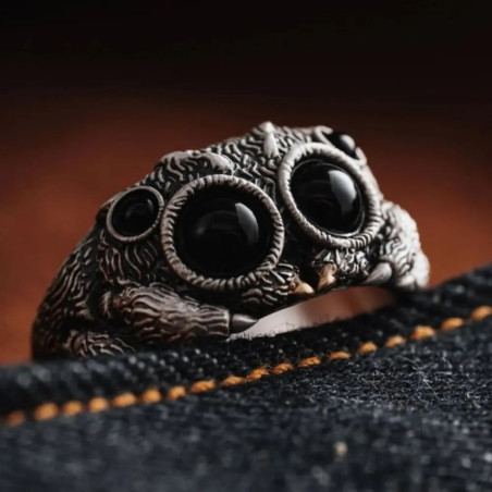 Bague Araignée "Venin Noir de la Gardienne des Ténèbres"