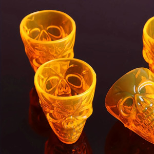 Vue dessus du Vue face du Verre à Shot Tête de Mort Lueur Macabre