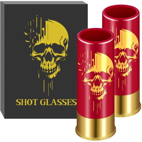 Verres à Shot Tête de Mort 'Résonance Sombre' - Couleur rouge