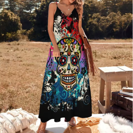 Robe Tête de Mort Calavera Bohème