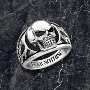 Bague Tête de Mort Biker Fear Nothing Infernal