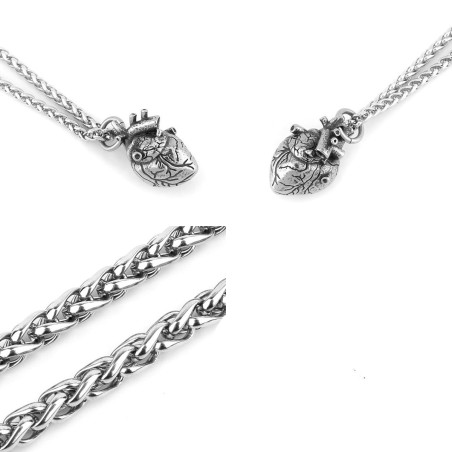 Détails de la chaîne du Collier Anatomique Gothique – Cœur d'Acier