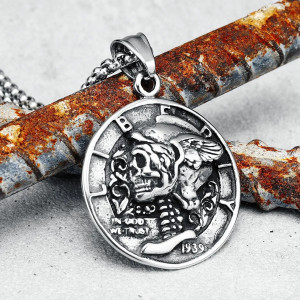 Collier Tête de Mort – Médaillon du Reaper Ailé