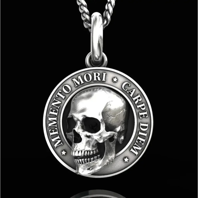 Collier Tête de Mort Memento Carpe Diem