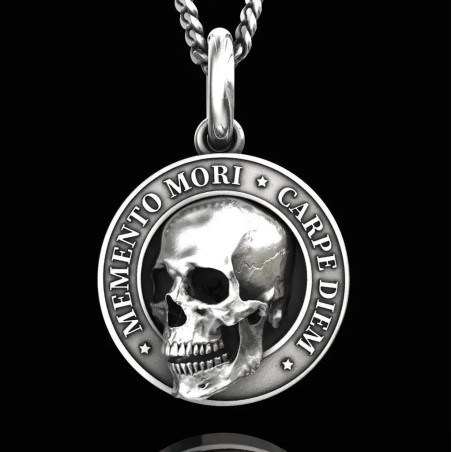 Collier Tête de Mort Memento Carpe Diem