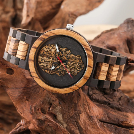 Vue complète Montre Tête de Mort – Crâne Sculpteur Tribal