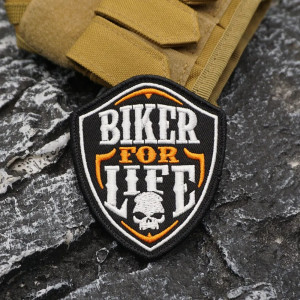 Écusson Tête de Mort Biker For Life - modele 1