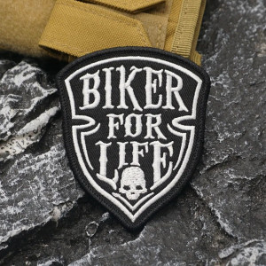 Écusson Tête de Mort Biker For Life - modele 2