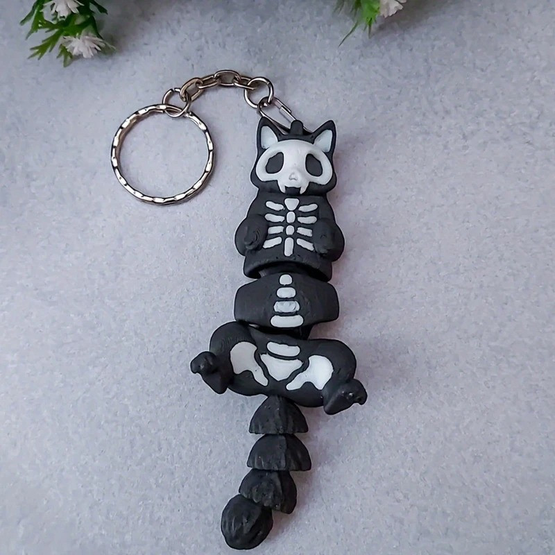 Porte-Clé Tête de Mort Raton Macabre Articulé