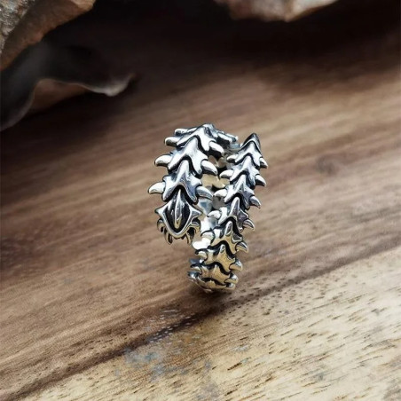 Bague Rock 'Serpent Vertébral' – Bijou Colonne Vertébrale Argentée