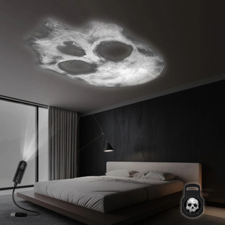 Utilisation de la Lampe de Projection Tête de Mort – Crâne Fantomatique