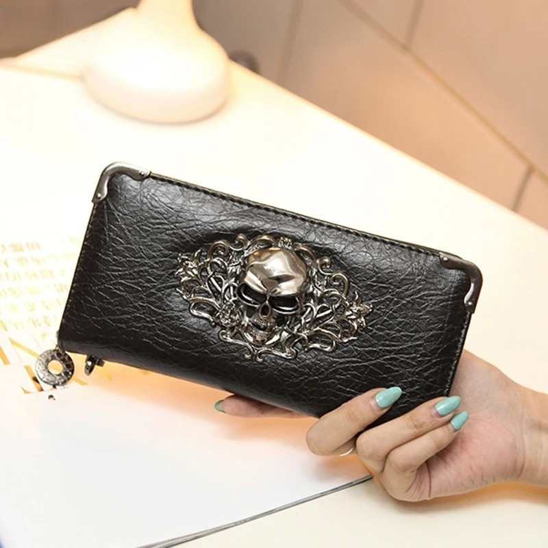 Magnifique Grand Portefeuille motif Tête de Mort Fashion