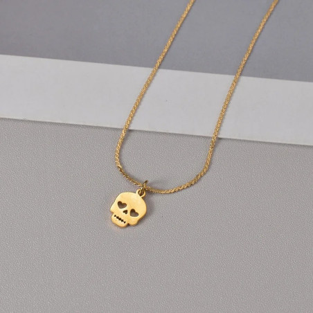 Détails du Collier Tête de Mort Love Skull Minimaliste