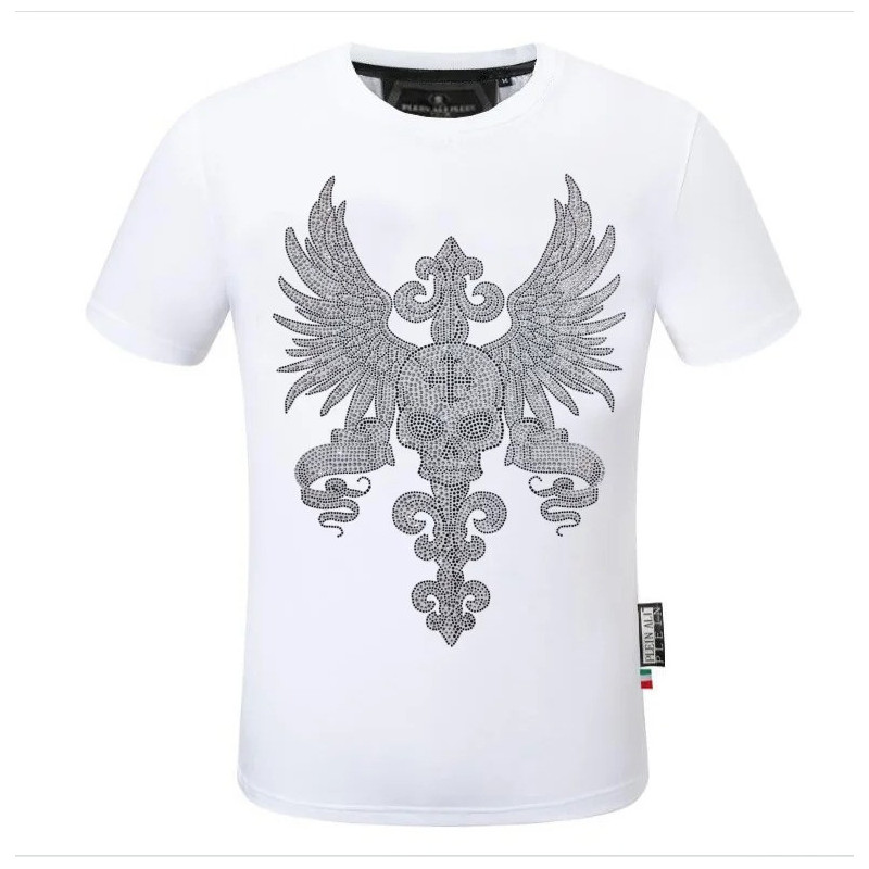 T-shirt Tête de Mort Rock Ailes du Jugement pour femme - modèle blanc