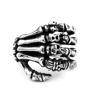Vue générale Bague Tête de Mort "Étreinte Macabre"