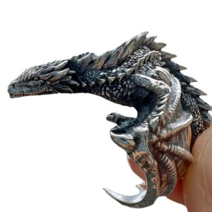Vue générale Bague Dragon Sombre - L'Étreinte du Gardien