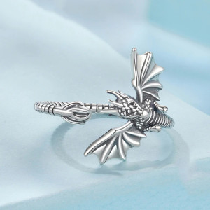 Vue générale Bague Dragon  – Serpent Ailé du Crépuscule