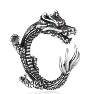 Vue détaillée Bague Dragon - Flamme du Dragon Rouge