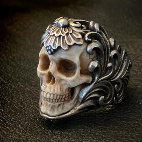 Bague Tête de Mort - Reliquaire Baroque