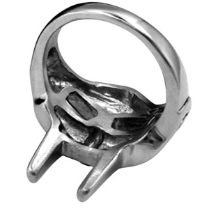 Vue Arrière Bague Tête de Mort – Masque du Gladiateur Maudit