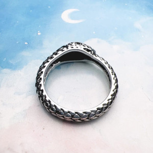 Vue Arrière Bague Rock – Serpent de l’Ombre