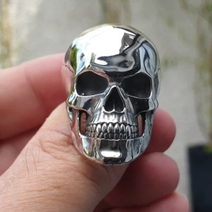 Avant Bague Tête de Mort – Crâne Miroir