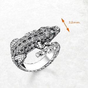 Dimensions Bague Rock - Crocodile Chromé