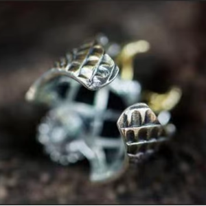 Magnifiqueu Bague Tête de Dragon -Regard Infernal Redimensionnable