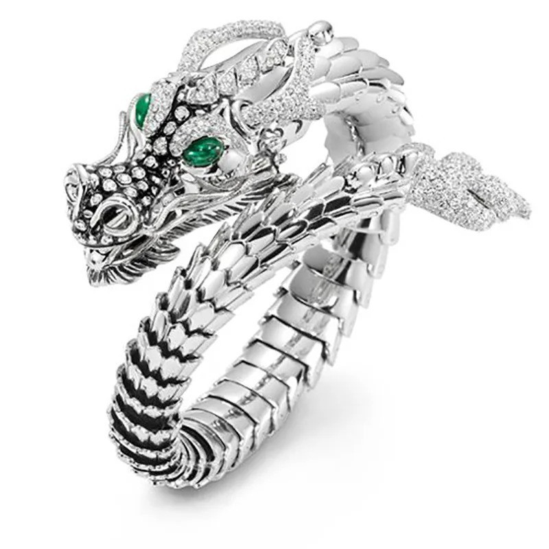 Bague Rock - Dragon Émeraude