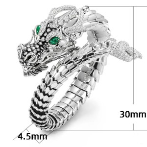 Dimensions Bague Rock - Dragon Émeraude