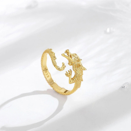 Bague Rock - Dragon Impérial Couleur Or