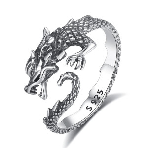 Vue détaillée Bague Rock - Dragon Impérial - 2 couleurs  au choix !