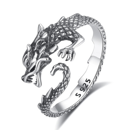 Vue détaillée Bague Rock - Dragon Impérial - 2 couleurs  au choix !