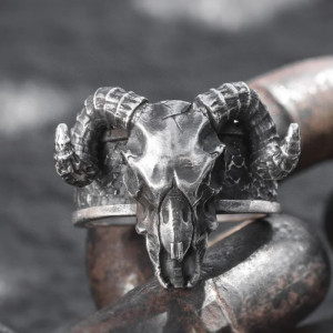 Bague Goth  Rock - Crâne du Chaman