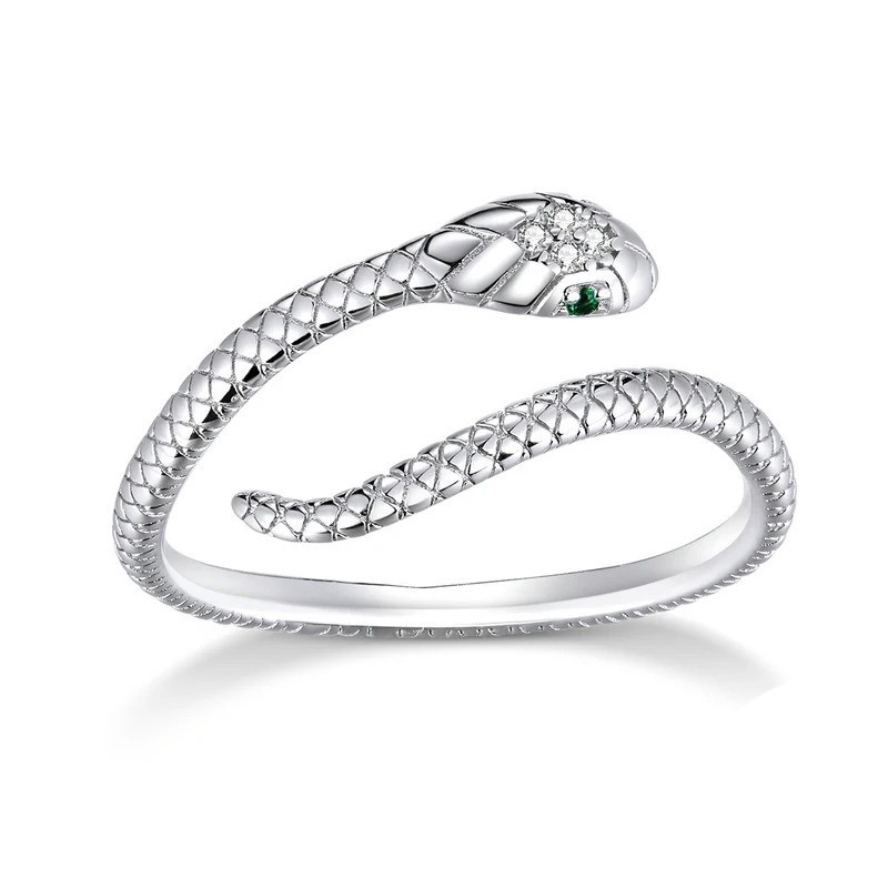 Bague Rock – Étreinte du Cobra Couleur Argent