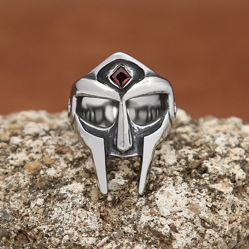 Avant Bague Tête de Mort – Masque du Gladiateur Sanguin