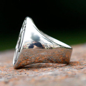 Vue de côté Bague Tête de Mort Crâne Alien Impérial