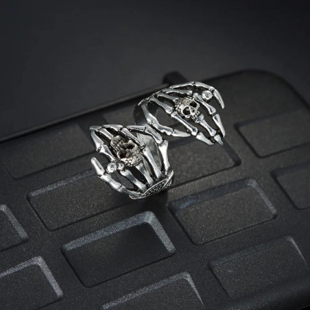 Vue détaillée Bague Tête de Mort "Emprise Squelettique"