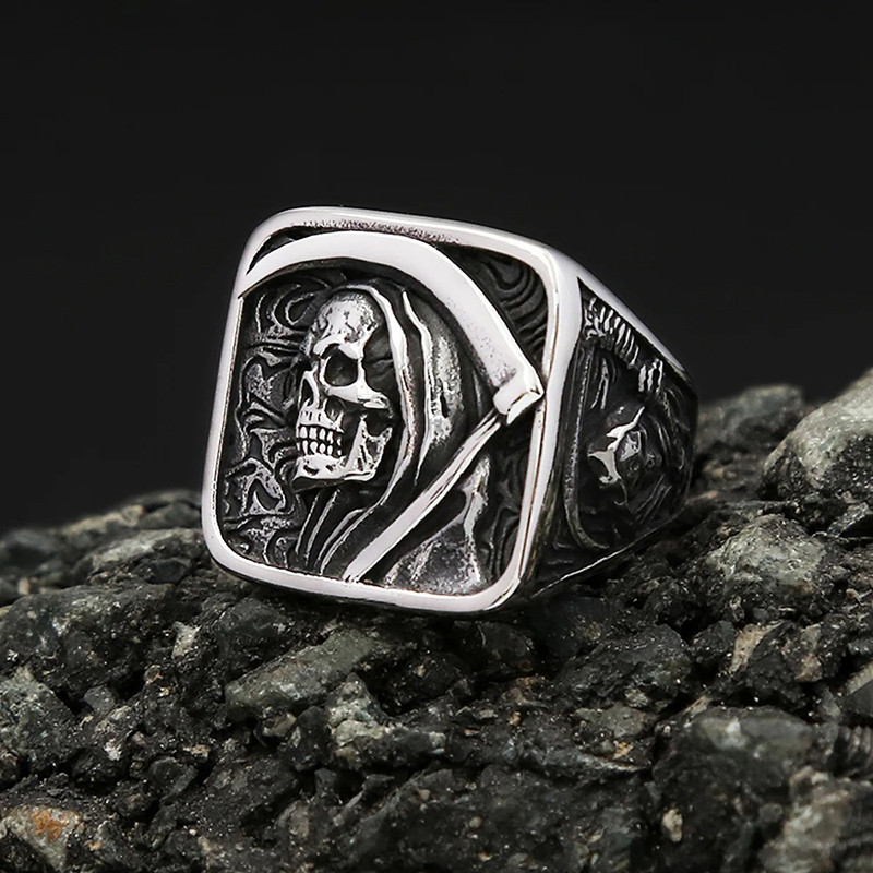 Avant Bague Tête de Mort "Faucheuse Éternelle"