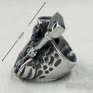 Dimensions Bague Tête de Mort "Faucheuse d'Acier"