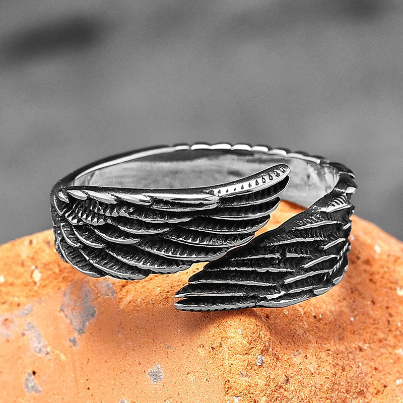 Avant Bague Rock "Ailes d'Ange Rebelles"