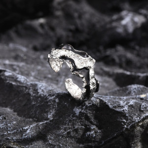 Avant Bague Rock "Fusion Obscure" - Bague Ouverte !