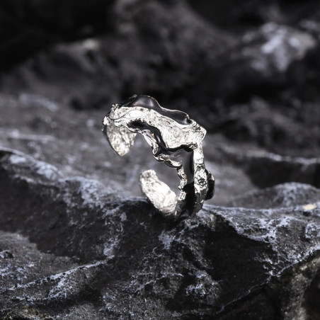 Avant Bague Rock "Fusion Obscure" - Bague Ouverte !